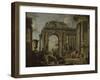 L'Aumône à Bélisaire dans des ruines-Giovanni Paolo Pannini-Framed Giclee Print