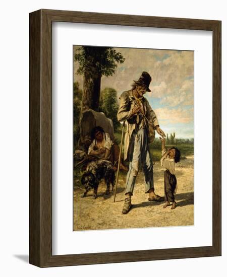 L'Aumone D'Un Mendiant-Gustave Courbet-Framed Giclee Print