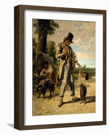 L'Aumone D'Un Mendiant-Gustave Courbet-Framed Giclee Print