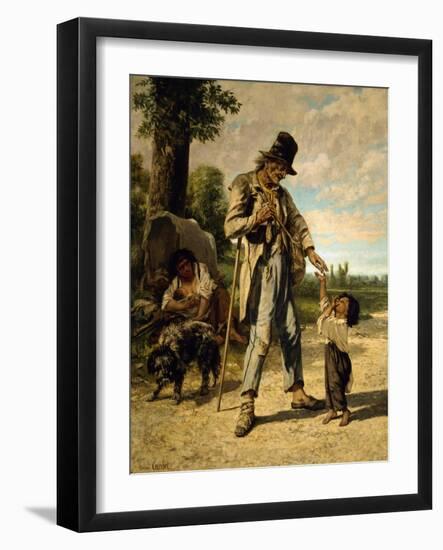 L'Aumone D'Un Mendiant-Gustave Courbet-Framed Giclee Print