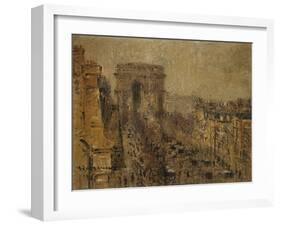 L'Avenue De Friedland, Paris, Cloudy Sky; L'Avenue De Friedland, Paris, Ciel Nuageux, 1925-Gustave Loiseau-Framed Giclee Print