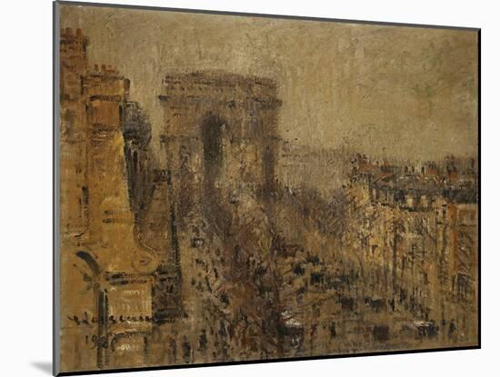 L'Avenue De Friedland, Paris, Cloudy Sky; L'Avenue De Friedland, Paris, Ciel Nuageux, 1925-Gustave Loiseau-Mounted Giclee Print
