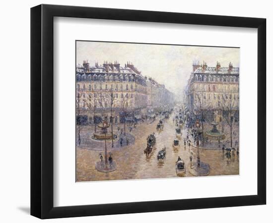 L'Avenue De L'Opéra, Snow, Morning, 1898-Camille Pissarro-Framed Giclee Print