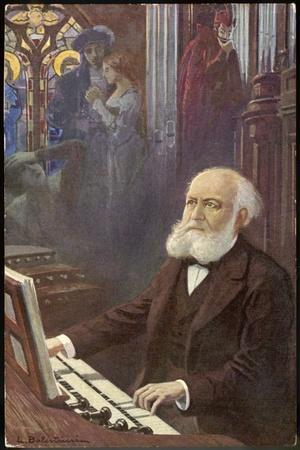 Charles Gounod French Musician and Composer Depicted Composing His Opera Faust