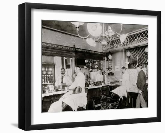 L.C. Wiseman, Barber Shop, New York City-null-Framed Photo