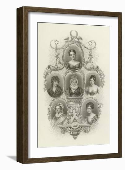 L E Landon, Mrs Opie, Hannah More, Lady Blessington, M R Mitford, Mrs Norton-null-Framed Giclee Print