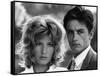 L'eclipse by Michelangelo Antonioni with Alain Delon and Monica Vitti, 1962 (b/w photo)-null-Framed Stretched Canvas