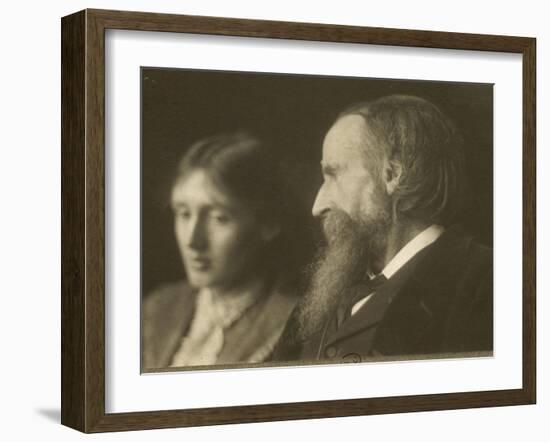 L'écrivain Virginia Woolf (1882-1941) et son père Leslie Stephen (1832-1904)-George Charles Beresford-Framed Giclee Print