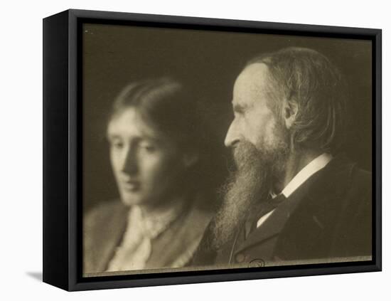L'écrivain Virginia Woolf (1882-1941) et son père Leslie Stephen (1832-1904)-George Charles Beresford-Framed Stretched Canvas