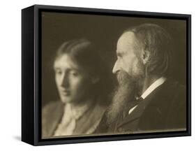 L'écrivain Virginia Woolf (1882-1941) et son père Leslie Stephen (1832-1904)-George Charles Beresford-Framed Stretched Canvas