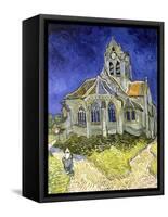 L'Eglise d'Auvers-sur-Oise-Vincent van Gogh-Framed Stretched Canvas