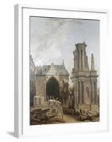 L'église des Feuillants en démolition-Hubert Robert-Framed Giclee Print