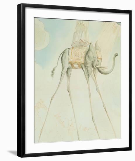 L'Elephante Giraffe-Salvador Dalí-Framed Art Print