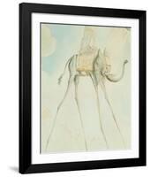 L'Elephante Giraffe-Salvador Dalí-Framed Art Print