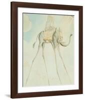 L'Elephante Giraffe-Salvador Dalí-Framed Art Print