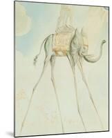 L'Elephante Giraffe-Salvador Dalí-Mounted Art Print