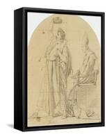 L'empereur Napoléon Ier se couronnant lui-même-Jacques-Louis David-Framed Stretched Canvas