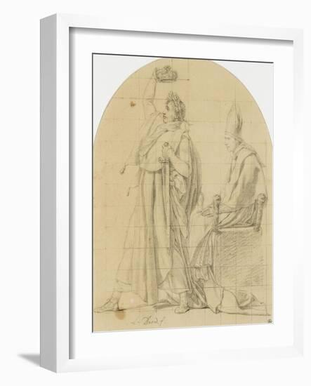 L'empereur Napoléon Ier se couronnant lui-même-Jacques-Louis David-Framed Giclee Print