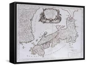 L'Empire Du Japon. from 'Universal Atlas Drawings on the Best Modern Maps';  'Atlas Universale…-Pietro Santini-Framed Stretched Canvas