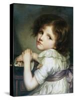 L'Enfant a La Poupee, a Child with a Doll-Jean-Baptiste Greuze-Stretched Canvas