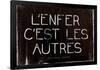 L'Enfer C'Est Les Autres Jean-Paul Sartre Quote Art Print Poster-null-Framed Poster