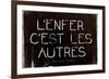 L'Enfer C'Est Les Autres Jean-Paul Sartre Quote-null-Framed Art Print