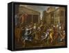 L'enlèvement des Sabines-Nicolas Poussin-Framed Stretched Canvas