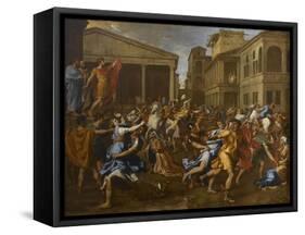 L'enlèvement des Sabines-Nicolas Poussin-Framed Stretched Canvas