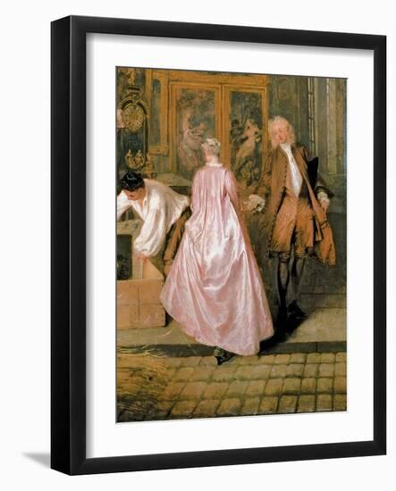 L'Enseigne De Gersaint, 1720-Jean Antoine Watteau-Framed Premium Giclee Print