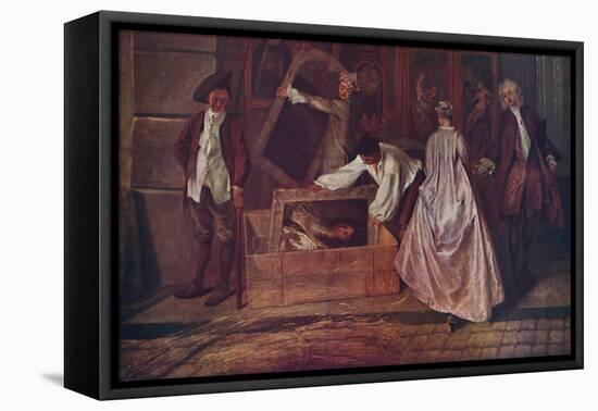 'L'Enseigne de Gersaint (fragment)', 1720-1721, (1937)-Jean-Antoine Watteau-Framed Stretched Canvas