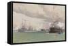 L'entente Cordiale: the Royal Yacht Victoria & Albert III Reviewing the Anglo-French Fleet in Cowes-Eduardo de Martino-Framed Stretched Canvas