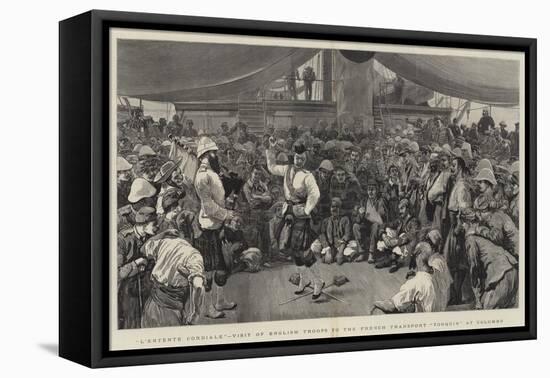 L'Entente Cordiale, Visit of English Troops to the French Transport Tonquin at Colombo-null-Framed Stretched Canvas