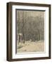 L'entr?de la for?de Barbizon; effet de neige-Jean-François Millet-Framed Giclee Print