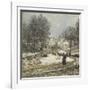 L'entrée de la Grande-Rue à Argenteuil, l'hiver-Claude Monet-Framed Giclee Print