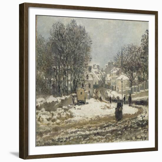 L'entrée de la Grande-Rue à Argenteuil, l'hiver-Claude Monet-Framed Giclee Print