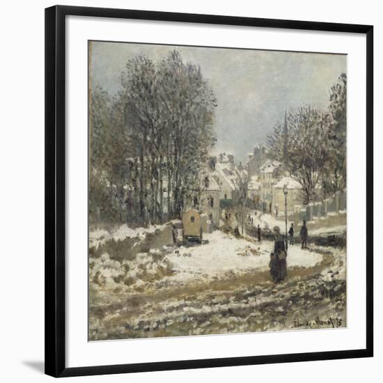 L'entrée de la Grande-Rue à Argenteuil, l'hiver-Claude Monet-Framed Giclee Print