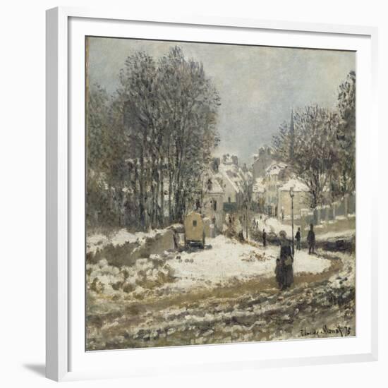 L'entrée de la Grande-Rue à Argenteuil, l'hiver-Claude Monet-Framed Giclee Print