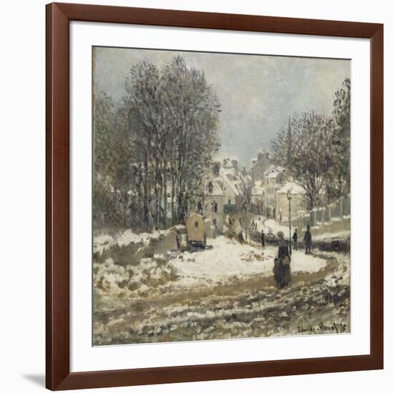 L'entrée de la Grande-Rue à Argenteuil, l'hiver-Claude Monet-Framed Giclee Print