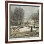 L'entrée de la Grande-Rue à Argenteuil, l'hiver-Claude Monet-Framed Giclee Print