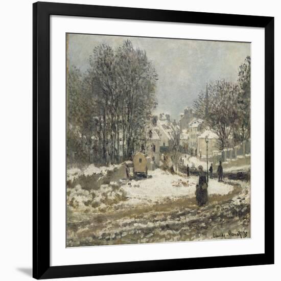 L'entrée de la Grande-Rue à Argenteuil, l'hiver-Claude Monet-Framed Giclee Print