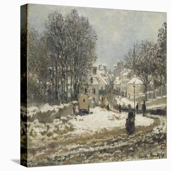 L'entrée de la Grande-Rue à Argenteuil, l'hiver-Claude Monet-Stretched Canvas