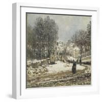 L'entrée de la Grande-Rue à Argenteuil, l'hiver-Claude Monet-Framed Giclee Print