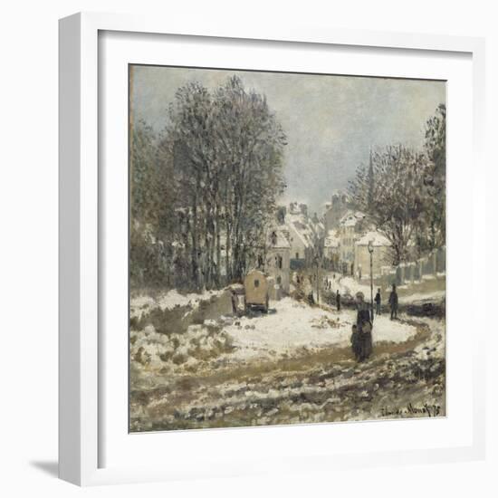 L'entrée de la Grande-Rue à Argenteuil, l'hiver-Claude Monet-Framed Giclee Print