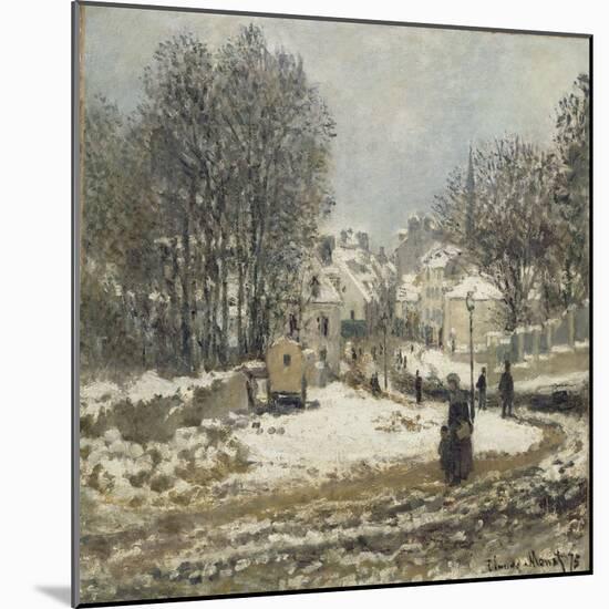 L'entrée de la Grande-Rue à Argenteuil, l'hiver-Claude Monet-Mounted Giclee Print