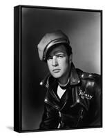 L'Equipee Sauvage THE WILD ONE by Laszlo Benedek with Marlon Brando, 1953 (b/w photo)-null-Framed Stretched Canvas