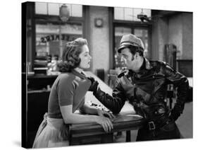 L'Equipee Sauvage THE WILD ONE by Laszlo Benedek with Marlon Brando and Mary Murphy, 1953 (b/w phot-null-Stretched Canvas