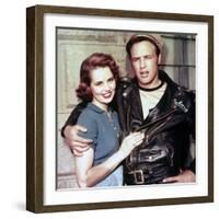 L'Equipee Sauvage THE WILD ONE by Laszlo Benedek with Marlon Brando and Mary Murphy, 1953 (photo)-null-Framed Photo