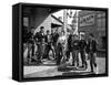 L'Equipee Sauvage THE WILD ONE by Laszlo Benedek with Marlon Brando and Yvonne Doughty, 1953 (b/w p-null-Framed Stretched Canvas