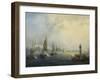 L'escadre française commandée par l'amiral Roussin force l'entrée du Tage devant Lisbonne, 11-Pierre Julien Gilbert-Framed Giclee Print