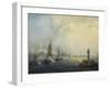 L'escadre française commandée par l'amiral Roussin force l'entrée du Tage devant Lisbonne, 11-Pierre Julien Gilbert-Framed Giclee Print